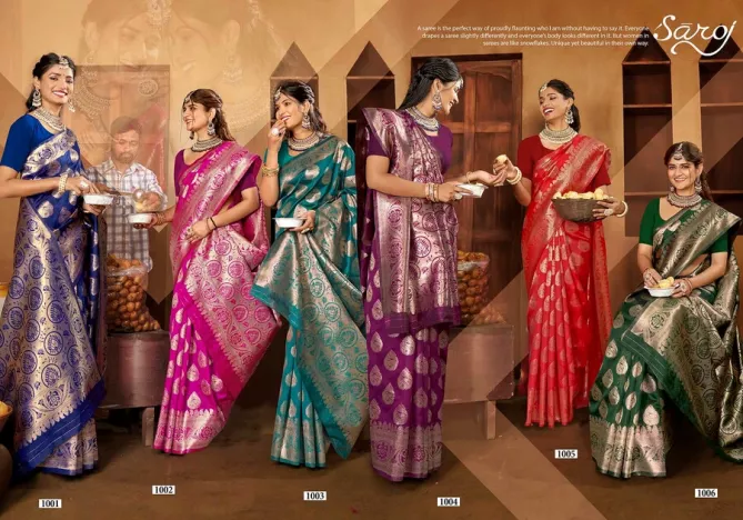 Resham Vol 2 By Saroj 1001 To 1006 Soft Silk Sarees Wholesale Price In Surat
